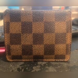 LOUIS VUITTON Damier ebene coin case snap closure